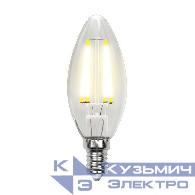 Лампа светодиодная LED-C35-5W/WW/E14/CL/MB GLM10TR форма "свеча" прозр. Multibright свет теплый бел. 3000К 100-50-10 упак. картон Uniel UL-00002367