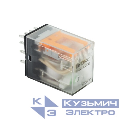 Реле одиночное 4 перекидных контакта 220В DC DKC IR-220DC-4CO