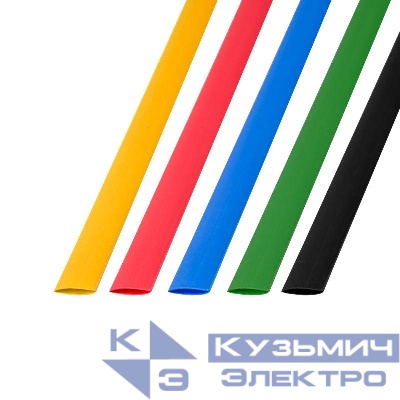 Набор трубок термоусадочных ТУТ нг 10.0/5.0 5 цветов 1м (уп.50шт) Rexant 29-0160