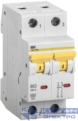 Выключатель автоматический модульный 2п B 6А 6кА ВА47-60M KARAT IEK MVA31-2-006-B