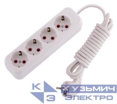 Удлинитель 4х3м с заземл. 16А IP20 Lila LEZARD 720-0403-401