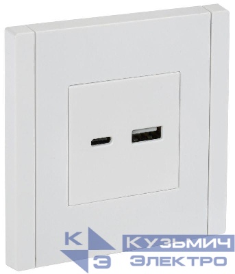 Розетка USB A+C 18Вт FORTE&PIANO FP251 бел. IEK FP-U22-018-K01
