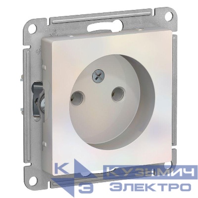 Розетка 1-м СП AtlasDesign 16А IP20 без заземл. без защ. шторок механизм жемчуж. SE ATN000441