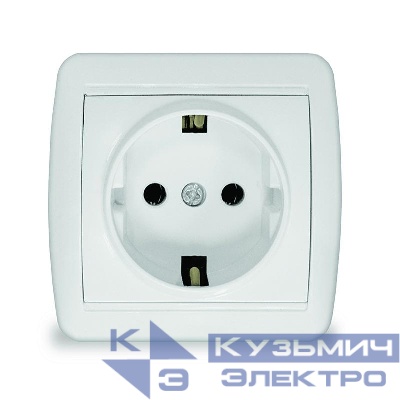 Розетка 1-м ОП Клио 16А IP44 с заземл. бел. UNIVersal К2228