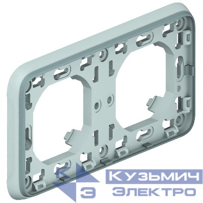 Рамка 2-м Plexo с суппортом горизонт. сер. Leg 069683