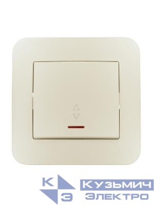 Переключатель проходной 1-кл. 1п СП ASTI 10А IP20 с подсветкой крем. LEZARD 7081-0303-114