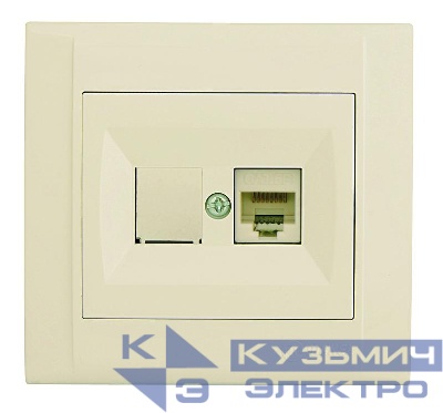 Розетка компьютерная СП Defne кат.5 крем. Makel 42010035