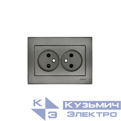 Розетка 2-м Rain без заземл. керамика матов. черн. графит LEZARD 703-4141-128