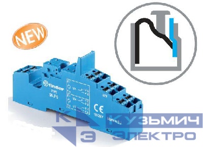 Розетка с безвинт. клеммами Push-in для реле 40.51 40.52 40.61 40.62 модули 99.02 86.03 в комплекте пластик. клипса 095.01 син. FINDER 95P5SPA