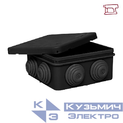 Коробка распаячная КМР-030-031 с крышкой наружная 85х85х40 8 мембранных вводов IP55 черн. EKF plc-kmr-030-031-b