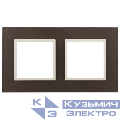 Рамка 2-м 14-5102-31 стекло Elegance мокко+сл. кость ЭРА Б0034503