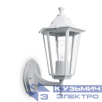 Светильник 6101/PL6101 60Вт E27 230В садово-парковый на стену вверх бел. FERON 11051