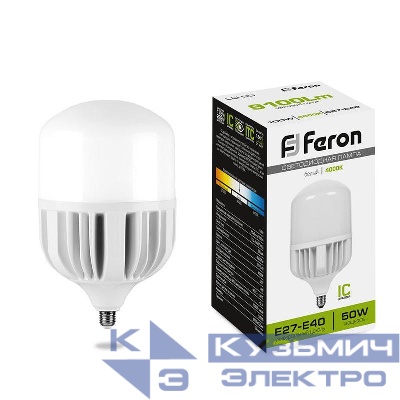 Лампа светодиодная LB-65 50Вт T100 4000К E27-E40 230В FERON 25820