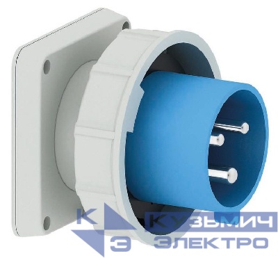 Вилка встраиваемая 32А 3п 2P+PE 6ч 230В IP67 фланец 85х85 Bals 28105