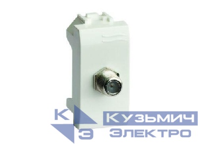 Розетка телевизионная оконечная TV 1-м СП 1мод. Brava прямое кабельное соединение бел. DKC 76581MB