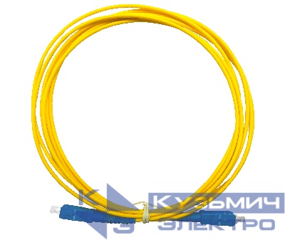 Патч-корд оптический соединительный SC-SC/UPC SM Simplex 3.0мм 9/125, 3м, LSZH