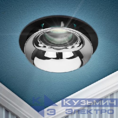 Светильник декоративный KL103 BK/CH MR16 GU5.3 встраив. черн. хром ЭРА Б0056355