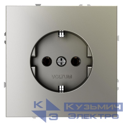 Розетка 1-м СП S70 16А с заземл. механизм шелк Voltum VLS040104