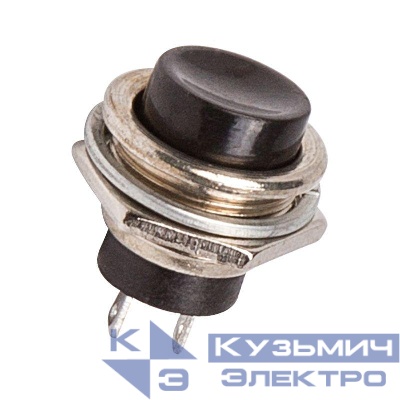 Выключатель-кнопка металл 250В 2А (2с) OFF-(ON) d16.2 черн. (RWD-306) Rexant 36-3350