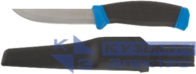 Нож строительный нержавеющая сталь прорезиненная ручка лезвие 100мм MOS 10610М