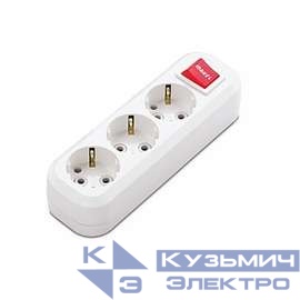 Колодка удлинителя 3-м с заземл. с выкл. Makel MGP211