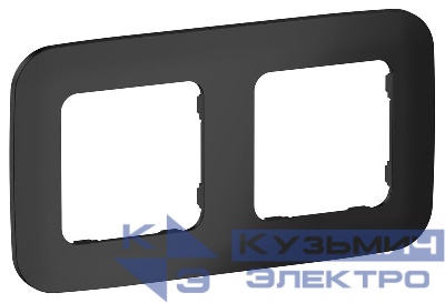 Рамка 2-м СП FLITE РУ-2-А-ФлЧ черн. IEK FI-M22-31-20-K02