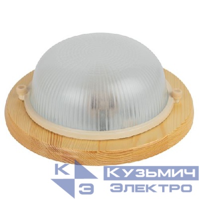 Светильник "Кантри" НБО 03-60-011 max 60Вт E27 IP54 D220 круг дерево/стекло орех ЭРА Б0048413