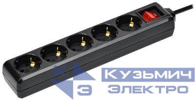 Удлинитель 5х5м с заземл. 16А IP20 У05К 250В ПВС 3х1 черн. IEK WYP10-16-05-05-ZK-K02