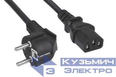 Кабель питания компьютера (Schuko+C13) (3х1.0) PC-186-VDE-1.0-1.8M 1.8м Cabeus 11013c