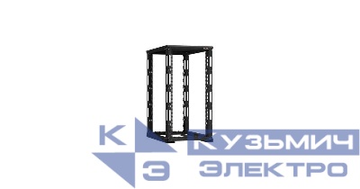 Стойка монтажная двухрамная с разборной рамой 19дюйм 24U Ш600хВ1195хГ1000мм с крышей в разобран. виде черн. NIKOMAX TRD-246010-R-BK