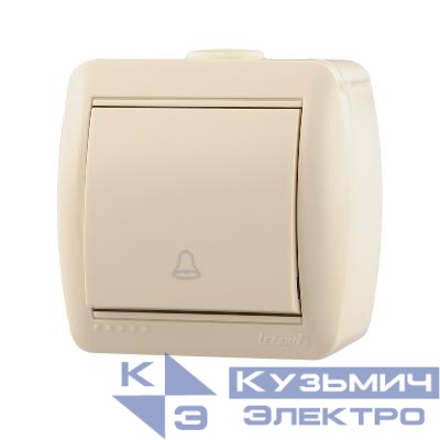 Кнопка звонка ОП Nata крем. LEZARD 710-0300-103