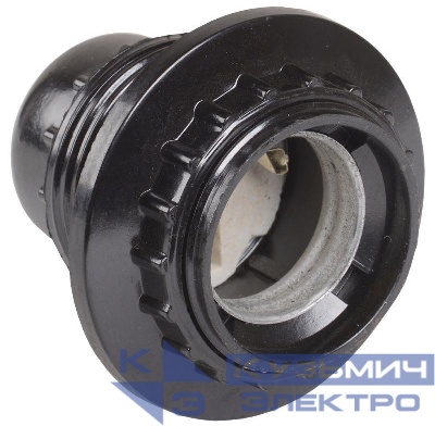 Патрон электрич. E27 Пкб27-04-К11 с кольцом карболит. черн. (инд. упак.) IEK EPK11-04-02-K01