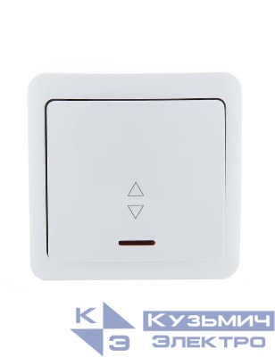 Переключатель проходной 1-кл. 1п ОП Viola 10А IP20 с подсветкой бел. LEZARD 751-0200-114