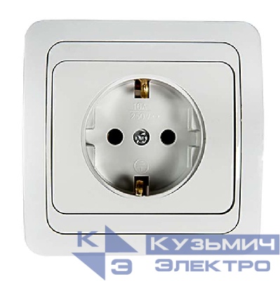 Розетка 1-м CLASSICO с заземл. 2028 бел. ASD / IN HOME 4680005959907