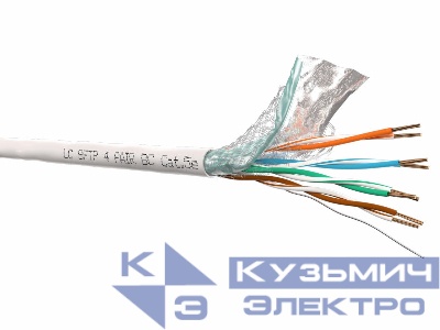 Кабель LC SFTP4 cat.5е, одножильный, экранированный + оплетка, 305м, Cu