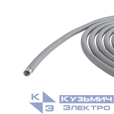 Металлорукав в ПВХ изоляции гладкой DN 12мм Dвн.12мм Dнар.18мм без протяжки сер. (уп.50м) DKC 6070R-12