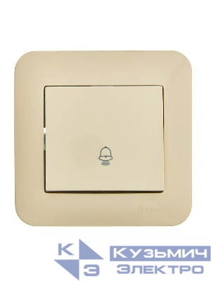 Кнопка звонка 1-кл.СП ASTI 10А IP20 в сборе крем. LEZARD 7081-0303-103