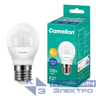 Лампа светодиодная LED12-G45/865/E27 12Вт 220В Camelion 13698