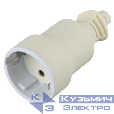 Розетка кабельная R4(W) 16А с заземл. прямой ввод (10/200/4000) бел. ЭРА Б0019190