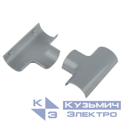 Угол для кабель-канала полукруглого Т-образ. 30х13мм T-KK-30-13-F сер. (уп.2шт) Эра Б0064914