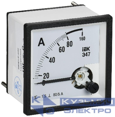 Амперметр Э47 80/5А класс точн. 1.5 72х72мм IEK IPA10-6-0080-E