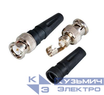Разъем штекер BNC под винт с колп. (02-001) (уп.50шт) REXANT 05-3071