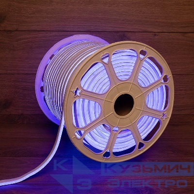 Шнур светодиодный гибкий неон LED SMD 8х16мм 120LED/м двустор. син. (уп.100м) Neon-Night 131-093