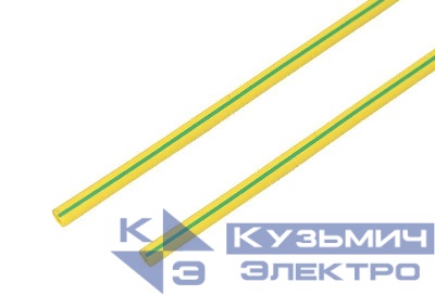 Трубка термоусадочная 6.0/3.0 1м желт./зел. Rexant 20-6007