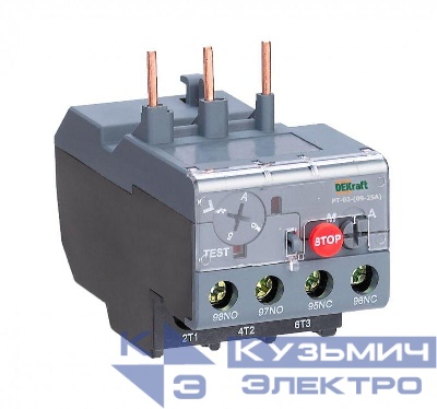 Реле тепловое 0.4А-0.63А для контакторов 09-25А DEKraft 23158DEK