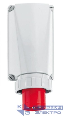 Вилка настенная 125А 5п 3P+N+PE 6ч 400В IP67 Bals 24202