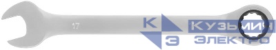 Ключ трещоточный комбинированный CrV реверсивный механизм 17мм FIT 63467