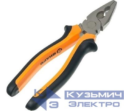 Плоскогубцы (пассатижи) 200мм двухкомпонентн. рукоятки никелир. Вихрь 73/6/3/8