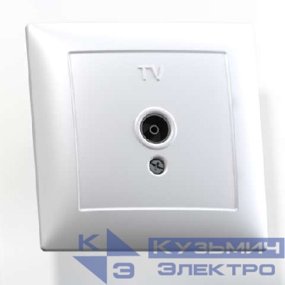 Розетка телевизионная оконечная TV 1-м СП Селена РТВ1-0-399 бел. Кунцево 8120