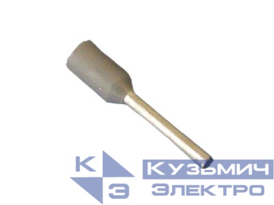 Штыревой втулочный кабельный наконечник E 7510 (НШВИ F=10мм) 0,75мм2, изолированный, серый, 100шт, NETKO Optima